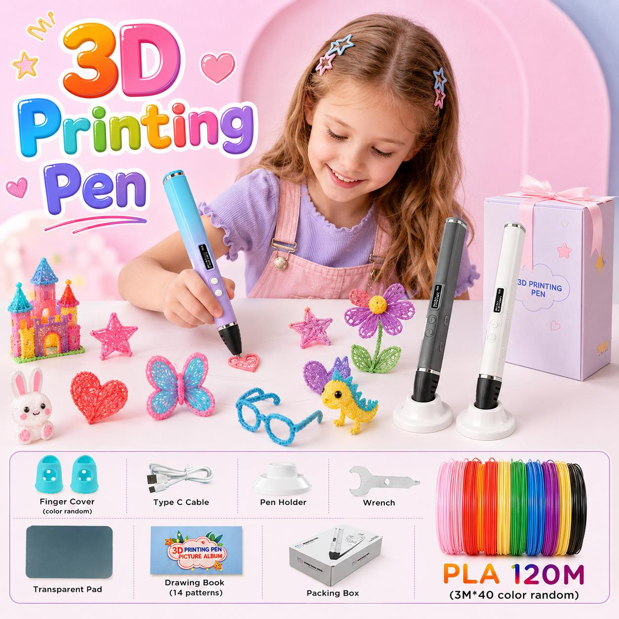 3D Printing Pen For Kids - 3D 프린팅 펜 어린이용 C타입 충전