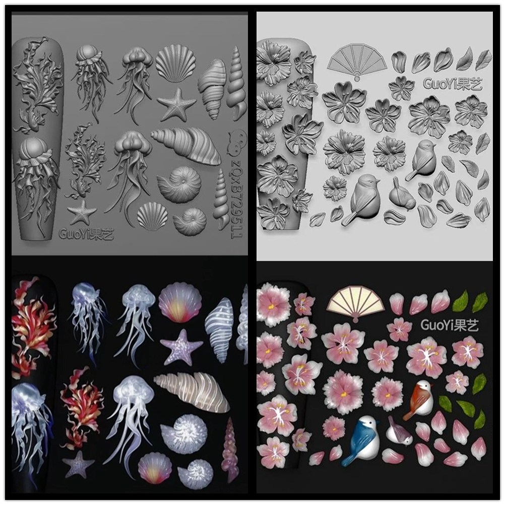 3D Printing Template - 1pc Bowknot Sea Jellyfish Shell Rose