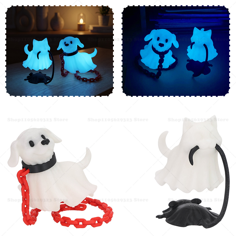 3D 프린팅 야광 유령 피규어, 개와 함께 있는 유령, - 3D Printing Ghosting 리뷰 및 가격