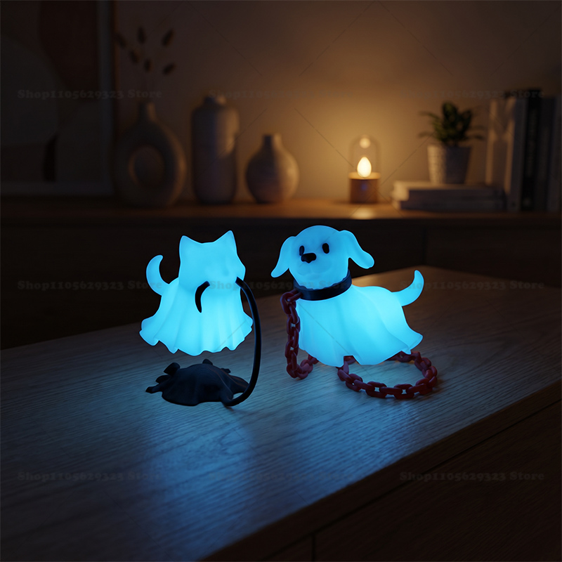 3D 프린팅 야광 유령 피규어, 개와 함께 있는 유령, - 3D Printing Ghosting 리뷰 및 가격