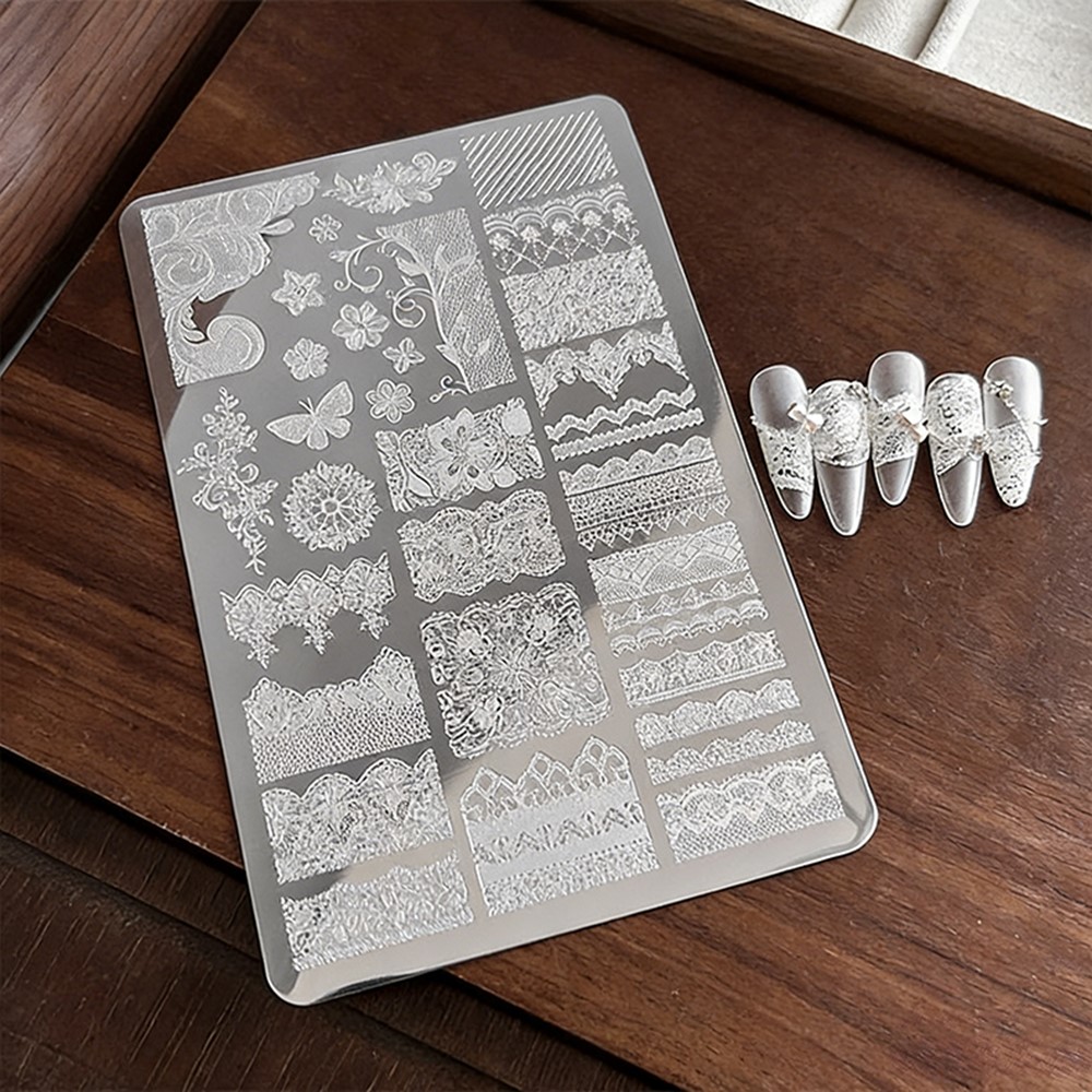 9*15cm 3D 레이스 나비 네일 아트 스탬핑 플레이 - 3D Printing Stainless Steel 리뷰 및 가격