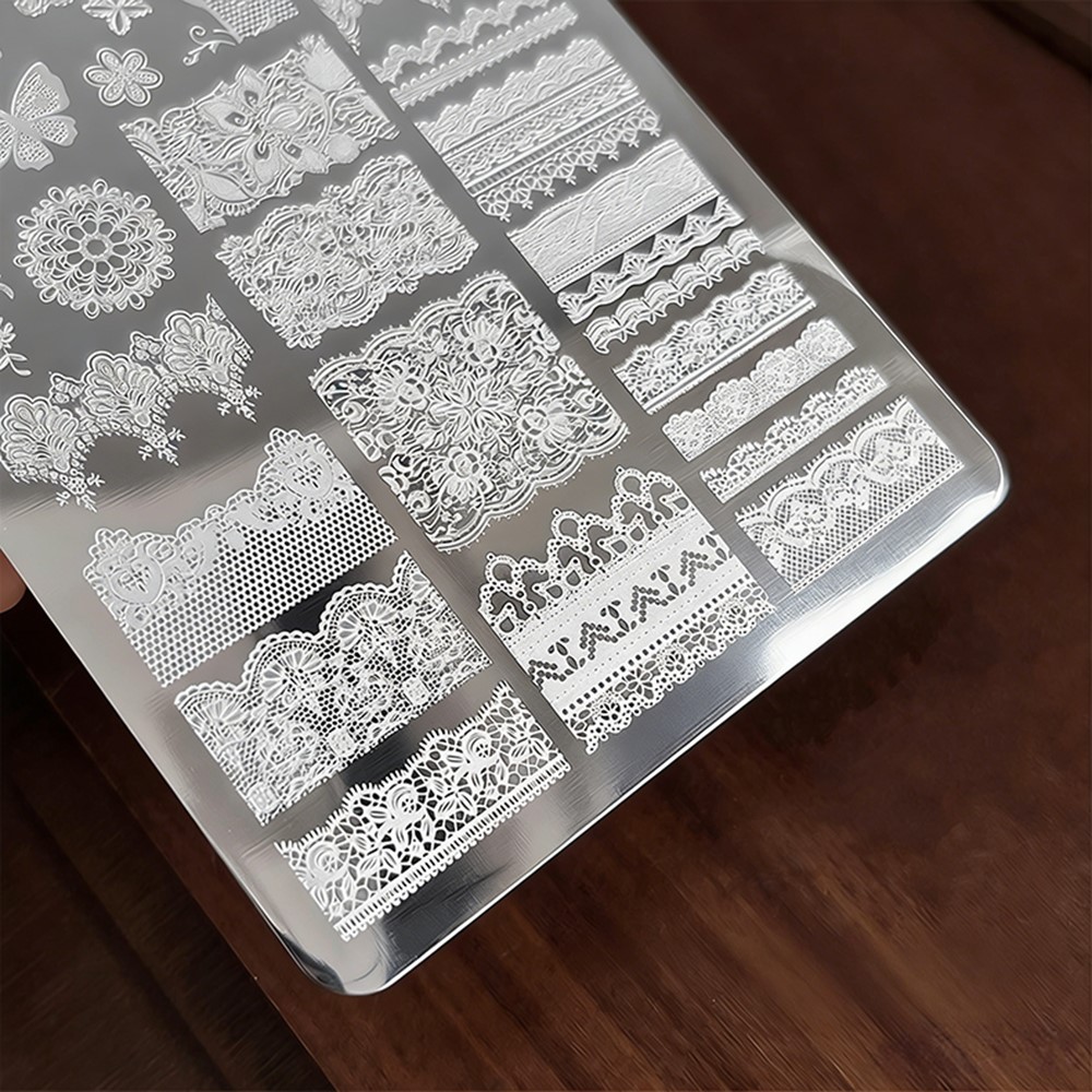 9*15cm 3D 레이스 나비 네일 아트 스탬핑 플레이 - 3D Printing Stainless Steel 리뷰 및 가격
